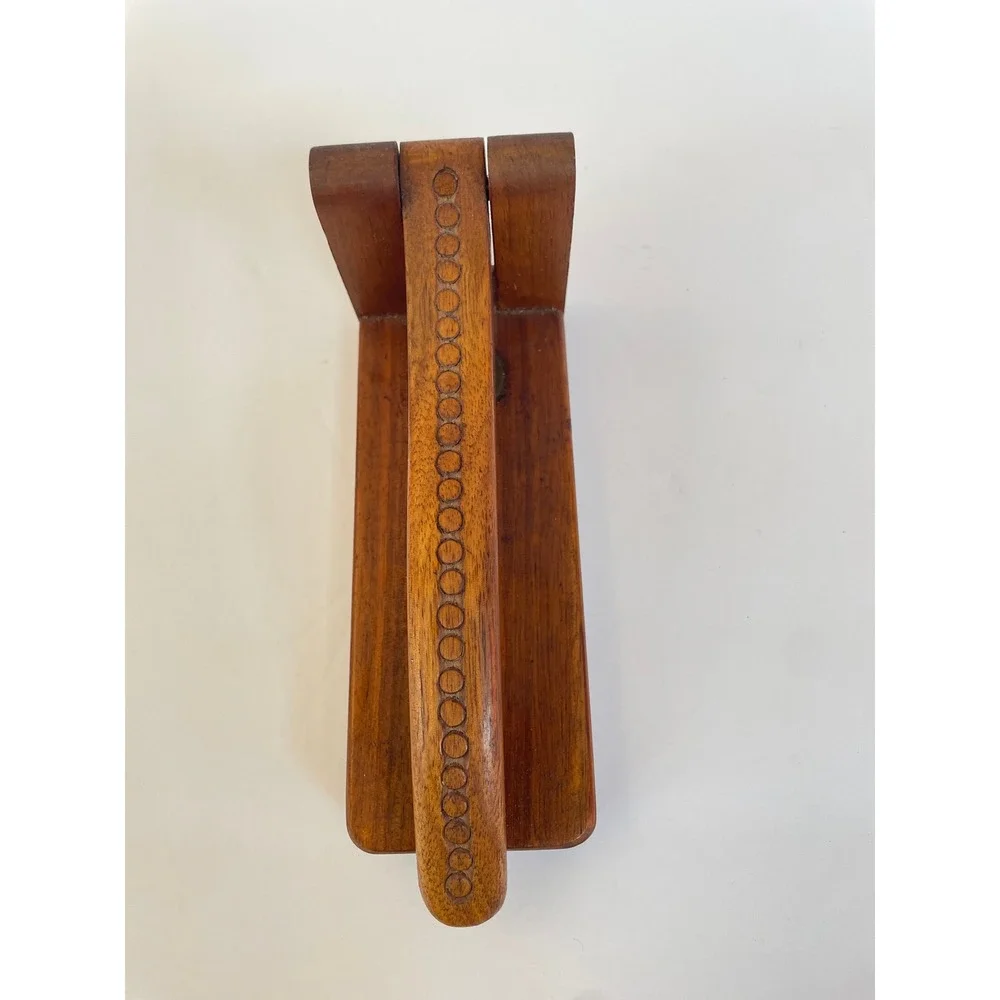 Vintage Hand Carved Wooden Nutcracker Lever Action Primitive Rustic Decor